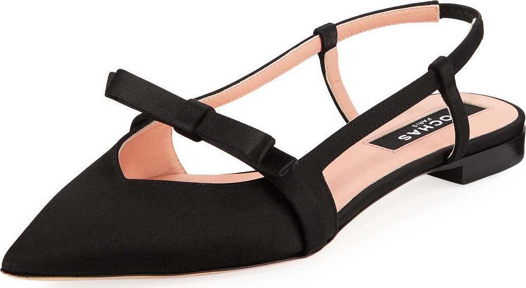 ROCHAS Satin Bow Ballet Flats