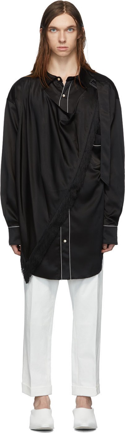 BED J.W. FORD Black Fringe Scarf Shirt