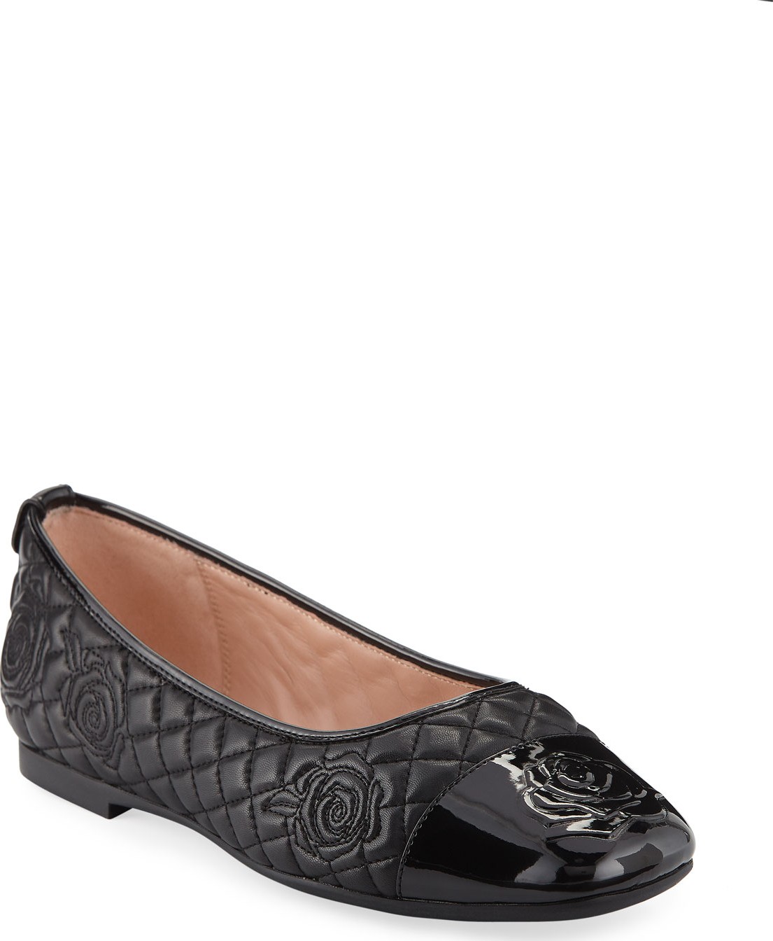 Taryn Rose Reese Rose-Quilted Leather Ballet Flats