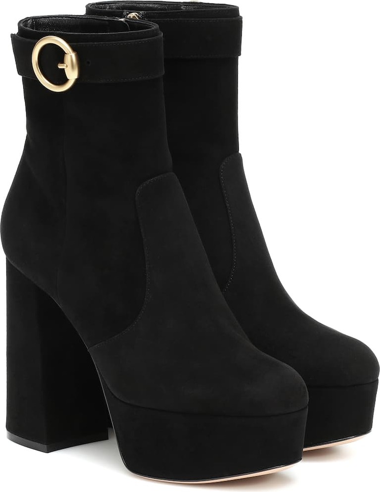 Gianvito Rossi Suede platform ankle boots