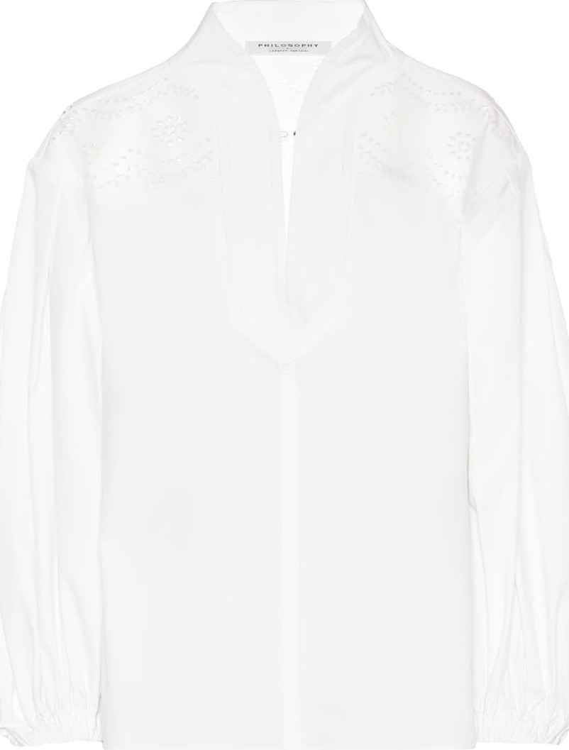 Philosophy Di Lorenzo Serafini Broderie anglaise cotton blouse