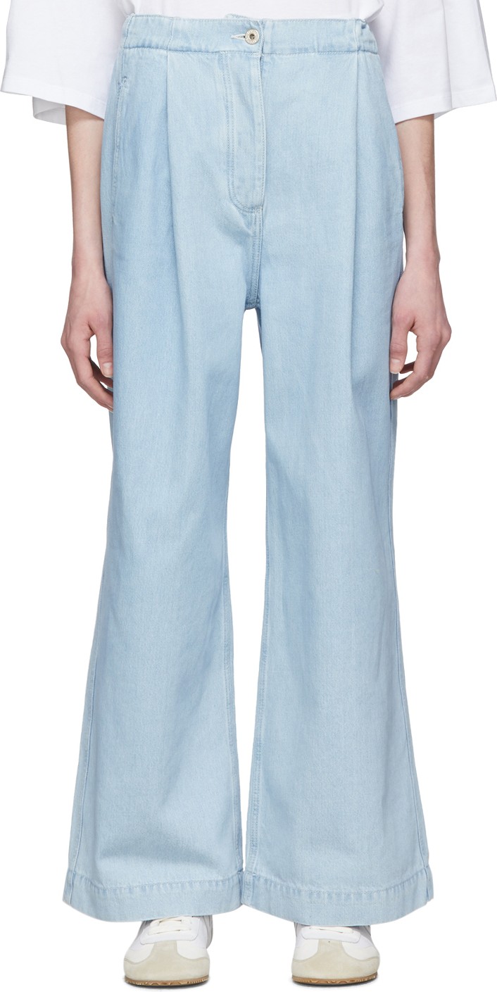 LOEWE Blue Drawstring Cropped Jeans