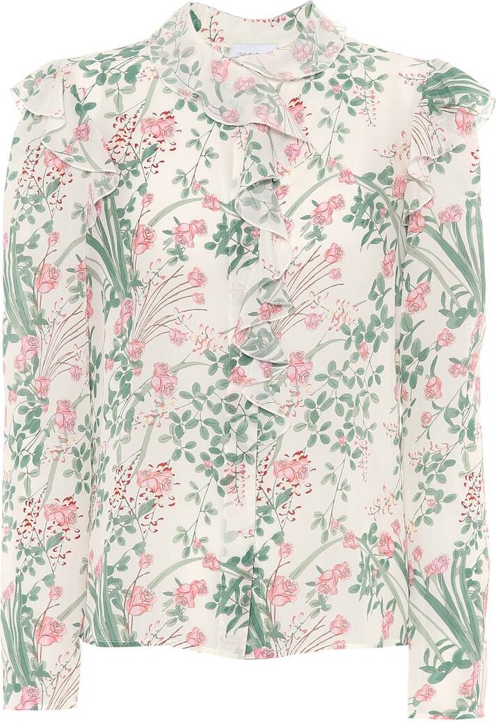 Giambattista Valli Floral silk crêpe de chine blouse