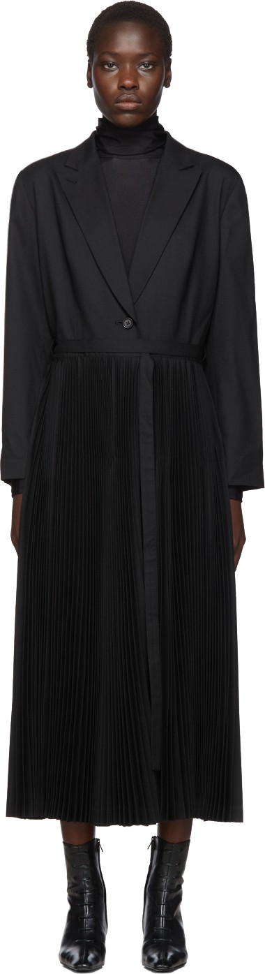 Chika Kisada Black Pleated Coat