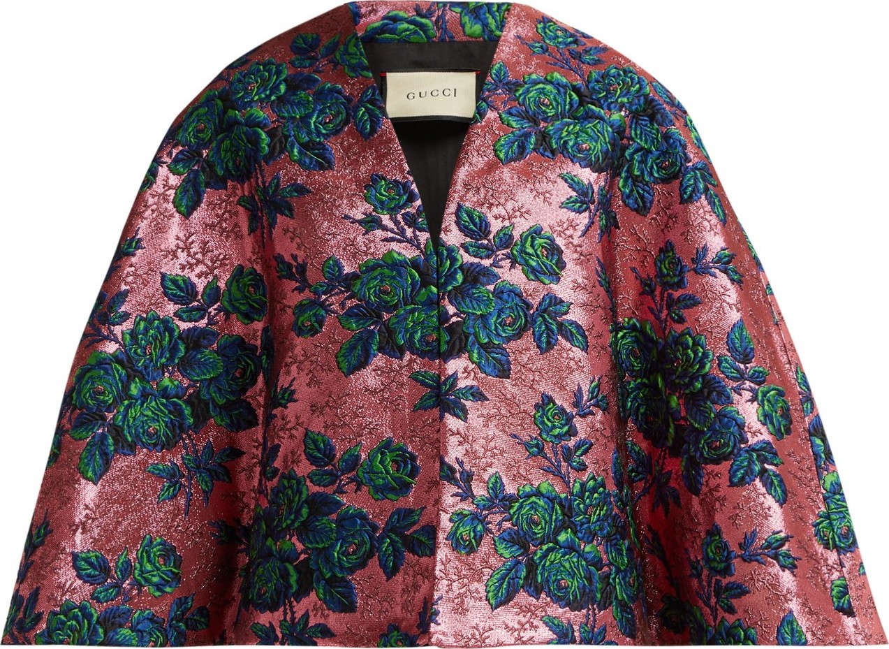 Gucci Floral metallic brocade cape