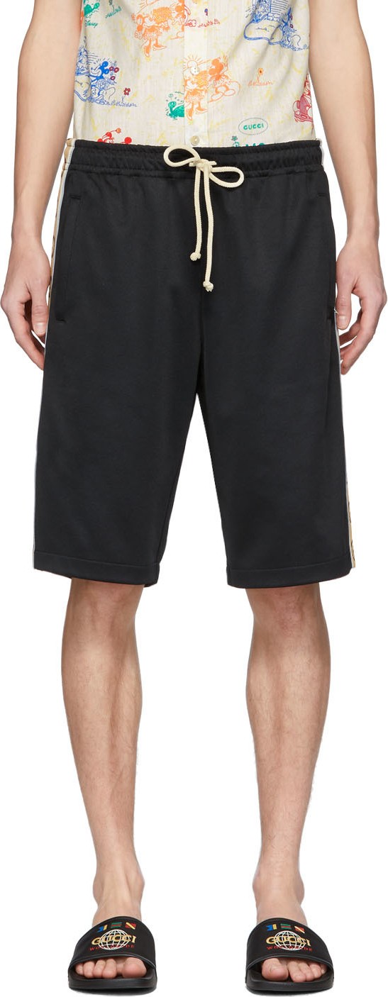 Gucci Black Technical Jersey GG Shorts