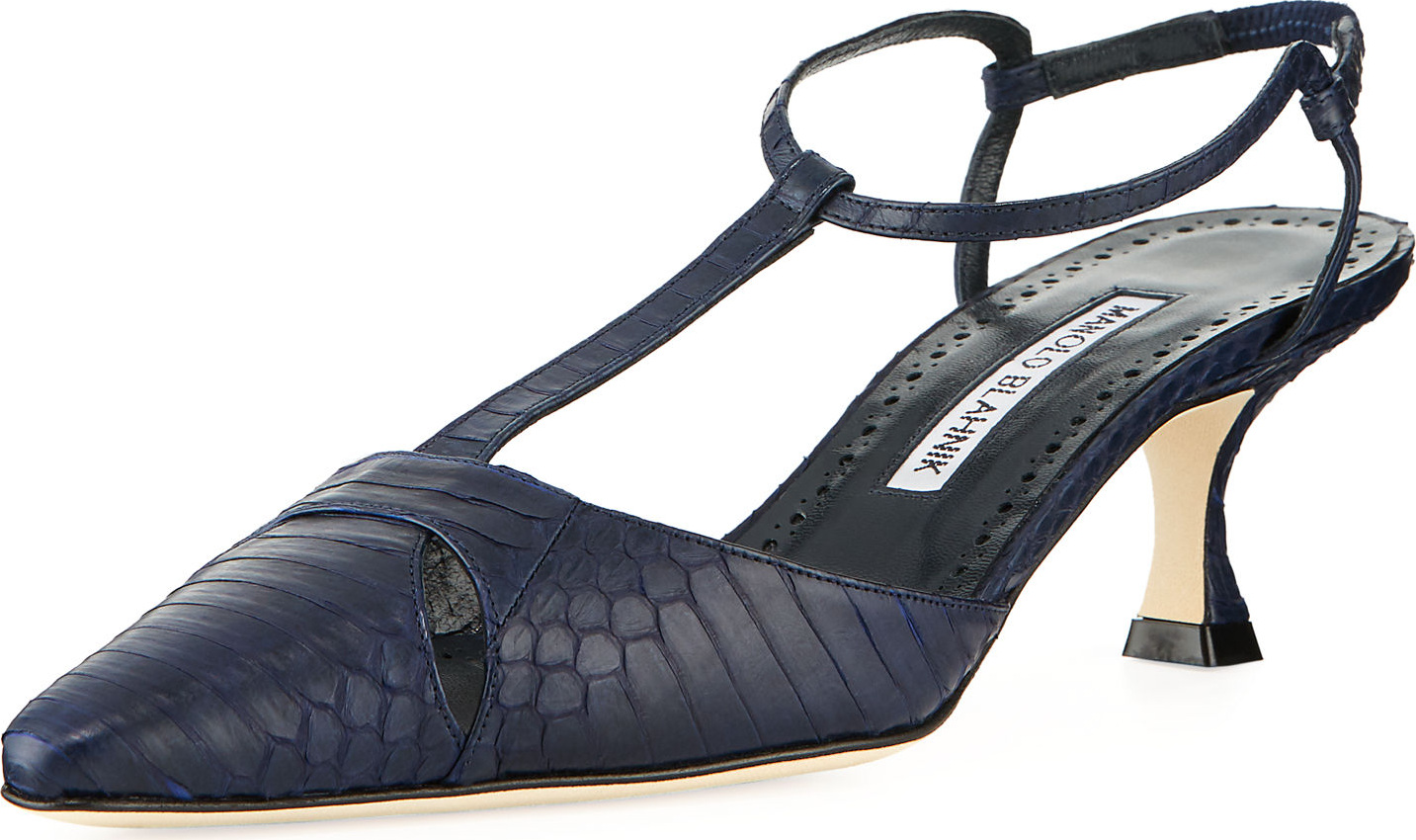 Manolo Blahnik Taurus Snakeskin 50mm Sandal