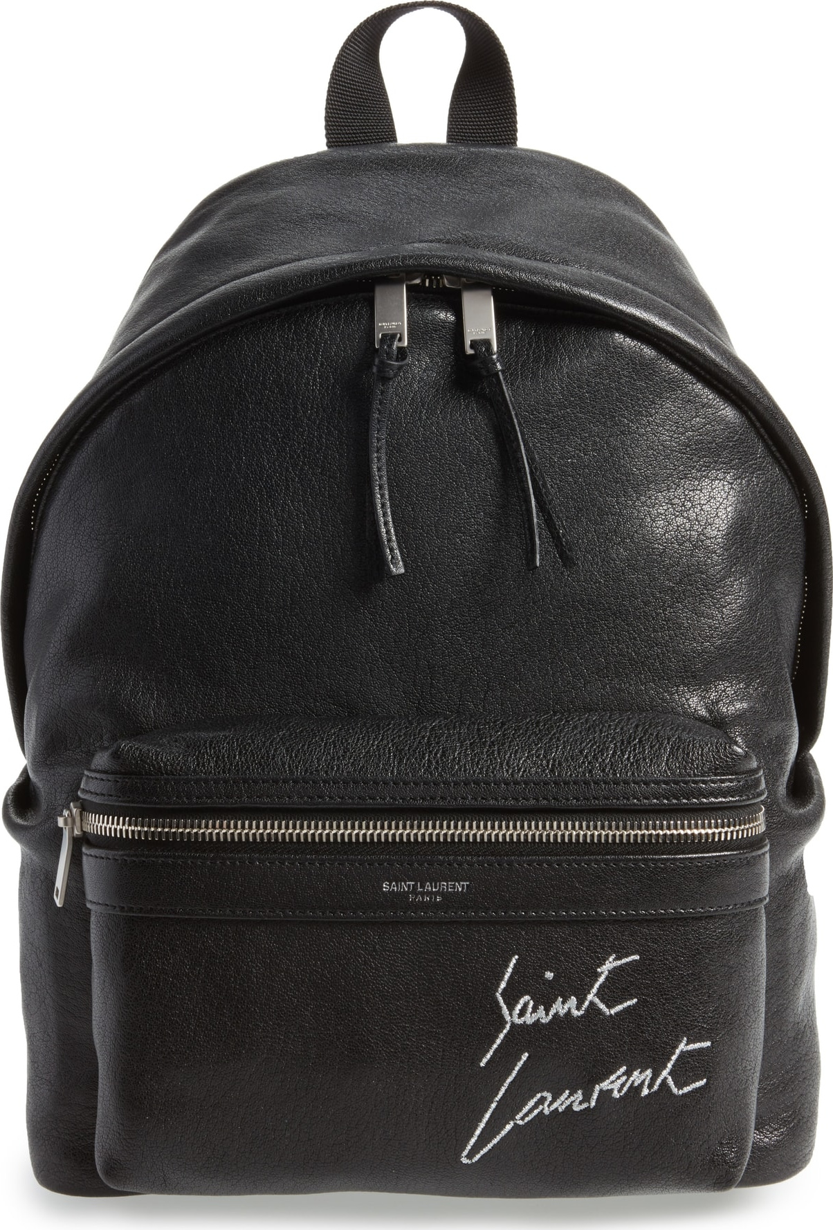 Saint Laurent City Mini Logo Embroidered Backpack