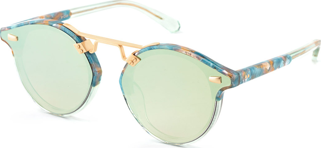 KREWE STL II Round Sunglasses w/ Nylon Overlay Lenses