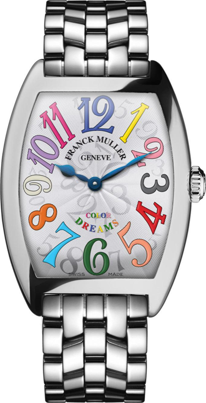 Franck Muller Cintree Curvex Bracelet Watch with Multicolor Hour Markers