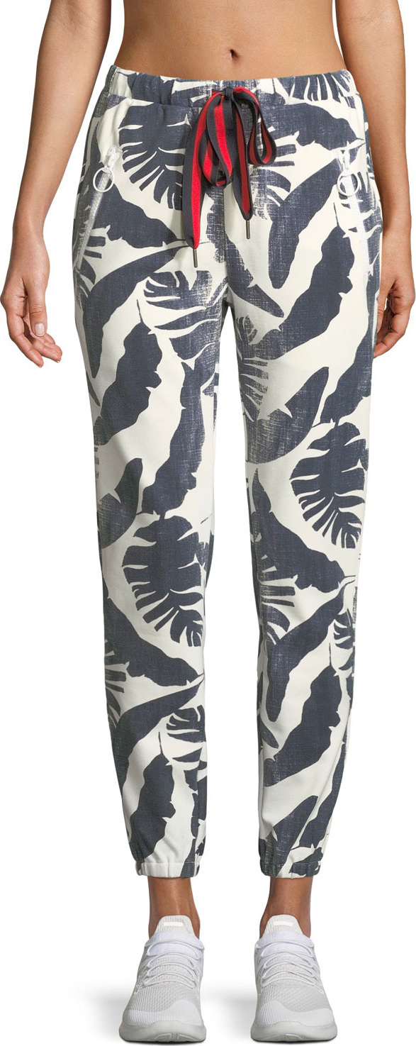 The Upside Lennox Palm-Print Jogger Pants