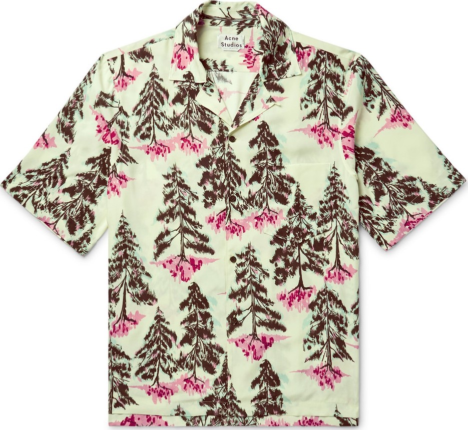 Acne Studios Simon Camp-Collar Printed Voile Shirt