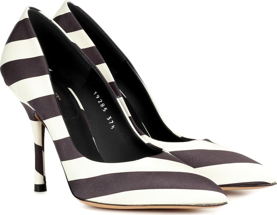 Dries Van Noten Striped satin pumps