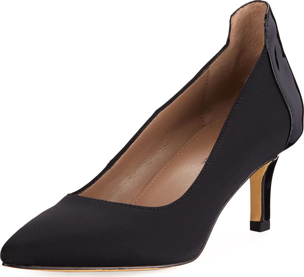 Donald J Pliner Flory Kitten-Heel Stretch Crepe Pumps
