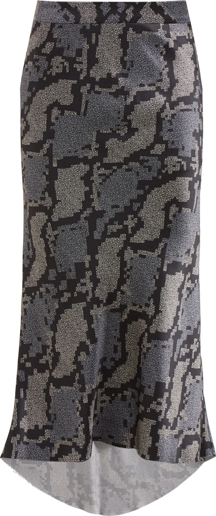 Raey Bias godet geo-snake print silk slip skirt