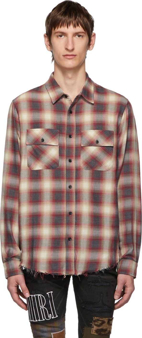 Amiri Red & White Flannel Shirt