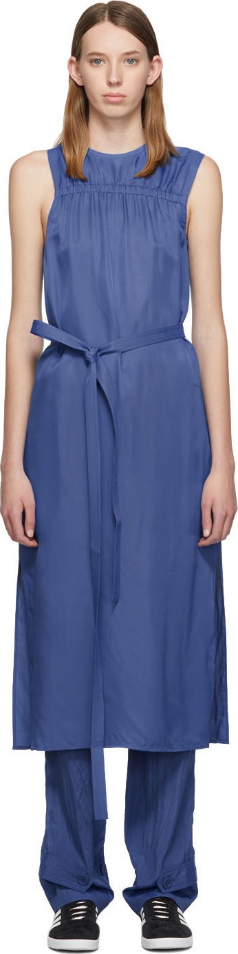 Helmut Lang Blue Viscose Mid Dress