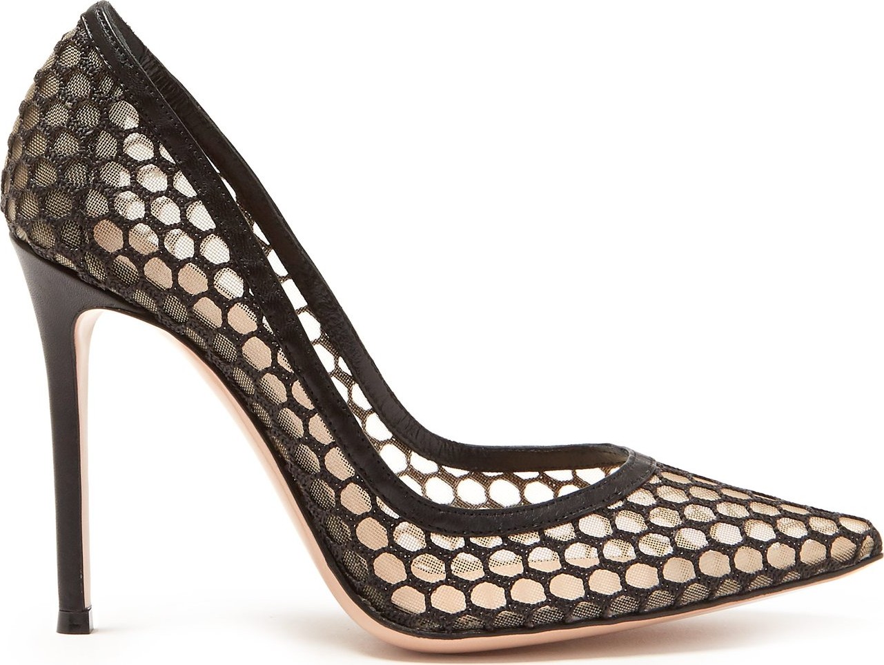 Gianvito Rossi Cage 85 mesh and crochet pumps