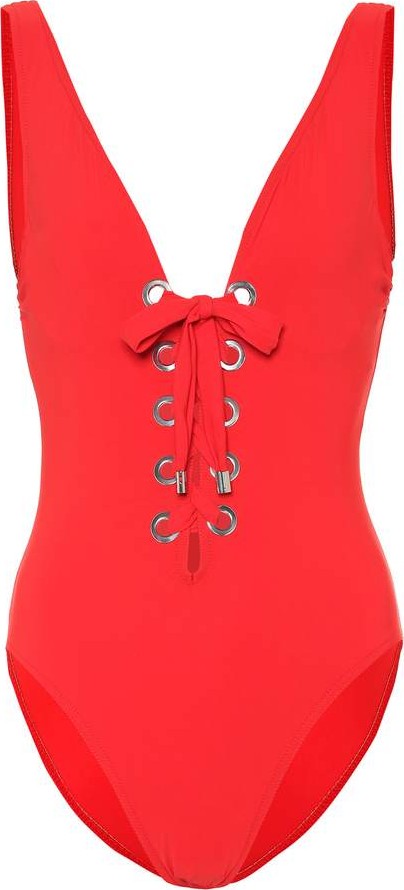 Karla Colletto Viviana lace-up one-piece swimsuit