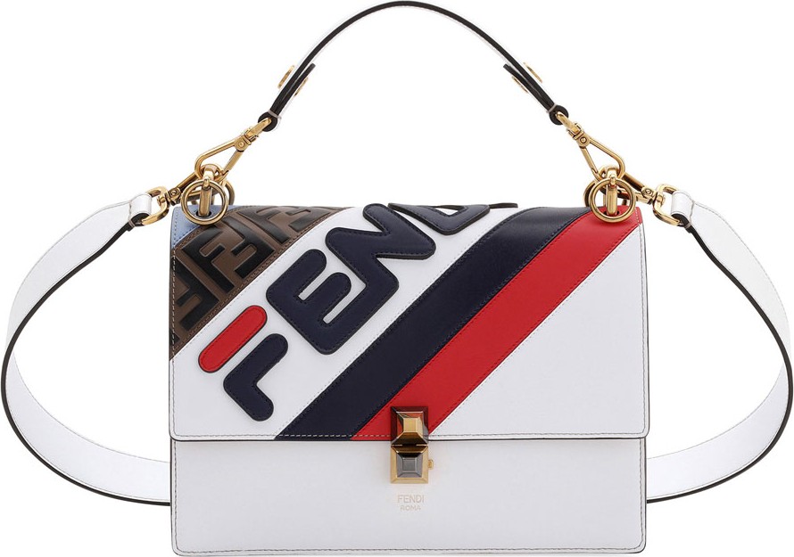 Fendi Kan I Fendi Mania Striped Shoulder Bag