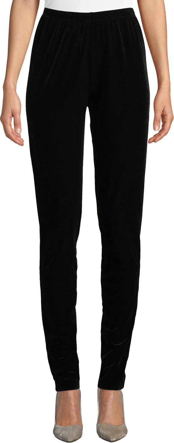 Caroline Rose Stretch Velvet Slim Legging Pants