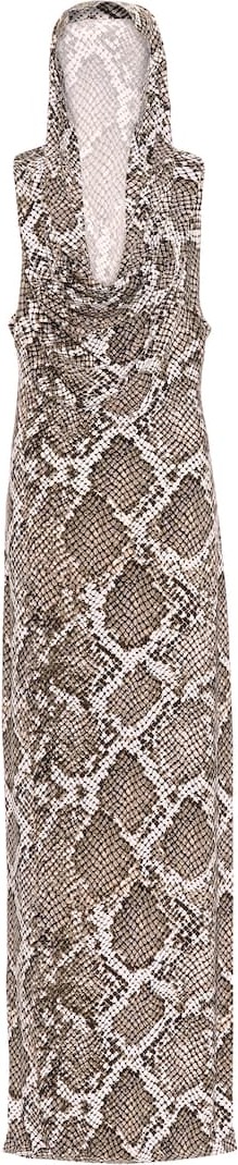 Norma Kamali Neeta snake-print jersey dress