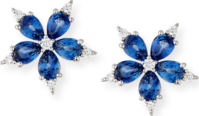 Paul Morelli Small Stellanise Blue Sapphire & Diamond Stud Earrings