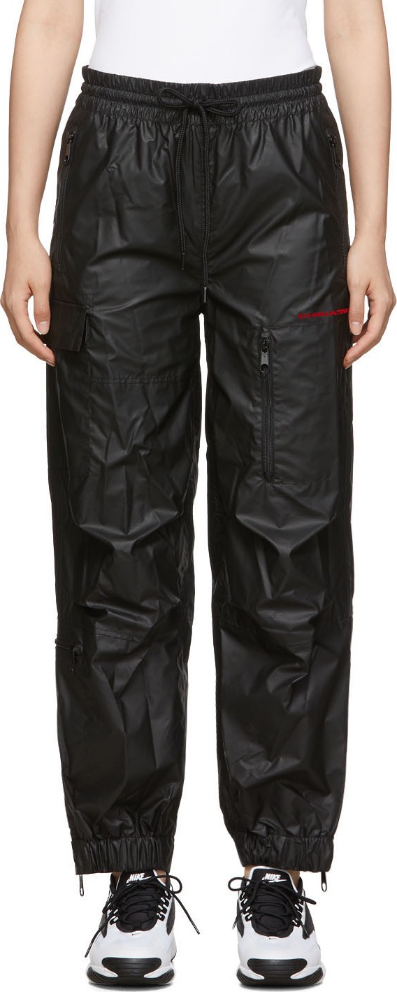 Alexander Wang Black Pleather Chynatown Track Pants