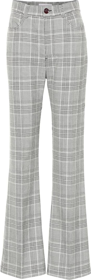 See By Chloé Checked high-rise wide-leg pants