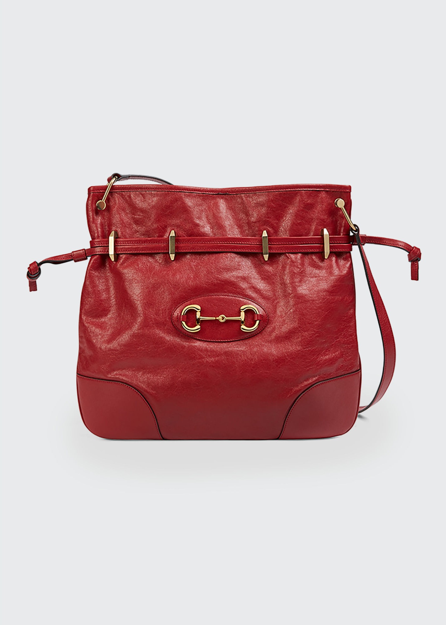 Gucci 1955 Morsetto Small Leather Horsebit Drawstring Bucket Bag