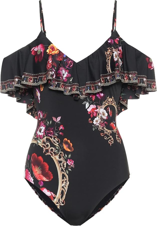 Camilla Ruffled floral swimsuit