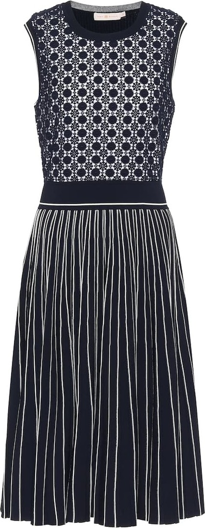Tory Burch Cotton-blend jacquard midi dress