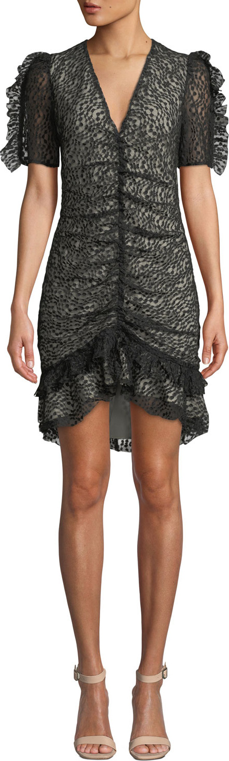 Elliatt Venice Ruched Chantilly Lace Dress