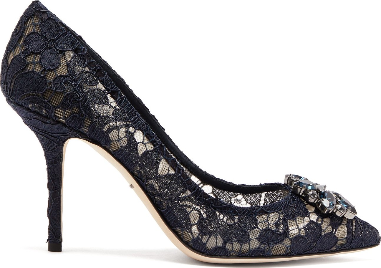 Dolce & Gabbana Bellucci crystal-embellished lace pumps