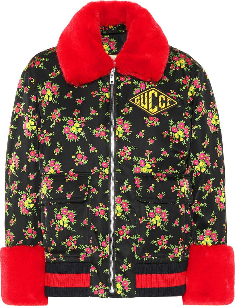 Gucci Bomber jacket with faux fur trim