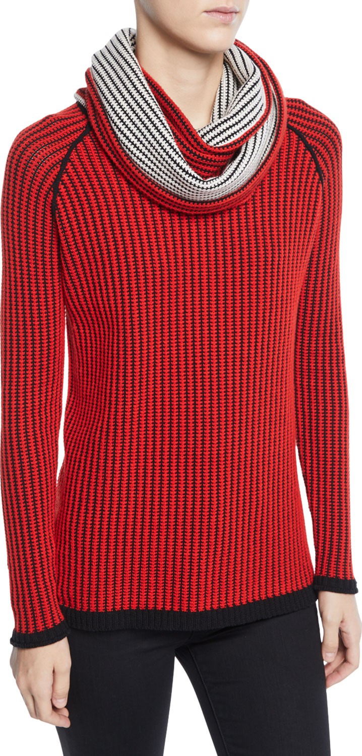 Lisa Todd Chain Stitch Cashmere Sweater with Scarf