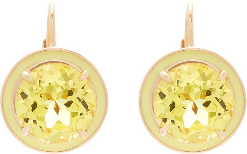 Alison Lou Lab-sapphire, enamel and gold drop earrings