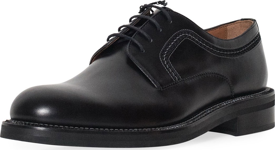 Lanvin Men's Abrasivato Leather Derby Shoe