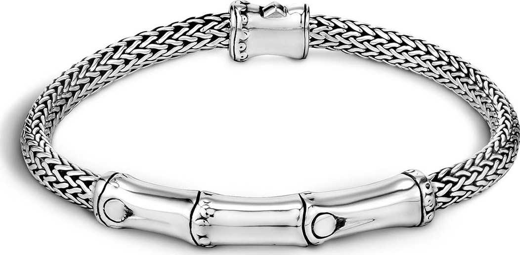 John Hardy Silver Bamboo Station Bracelet