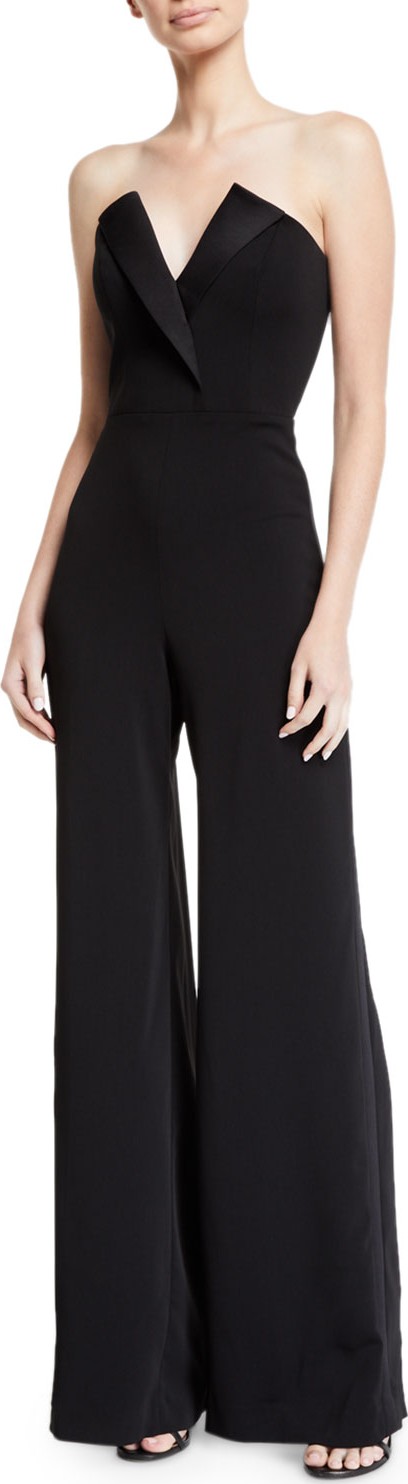 Jay Godfrey Strapless Crepe Jumpsuit