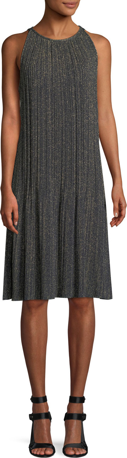M Missoni Metallic Plisse A-Line Dress