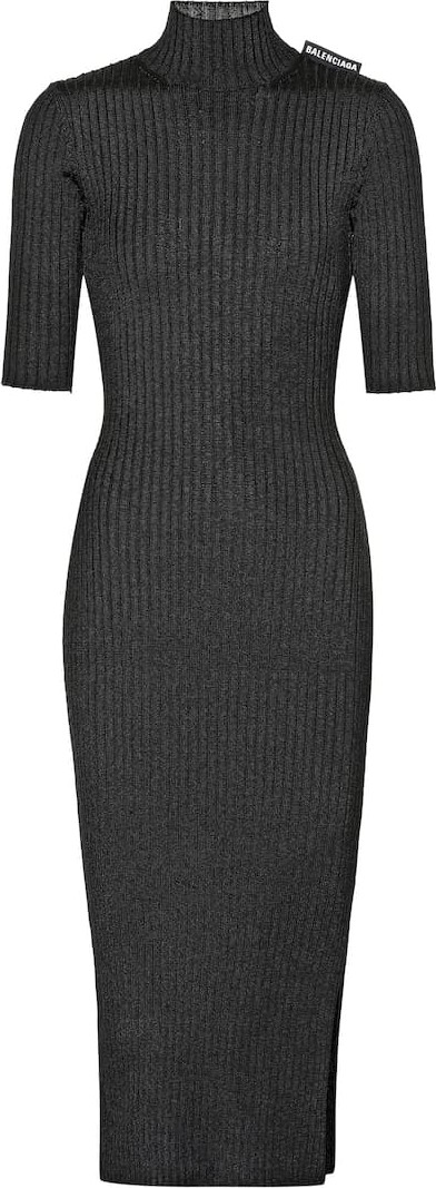 Balenciaga Ribbed-knit midi dress