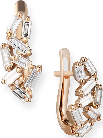 Suzanne Kalan Fireworks Mini Huggie Earrings in 18k Rose Gold