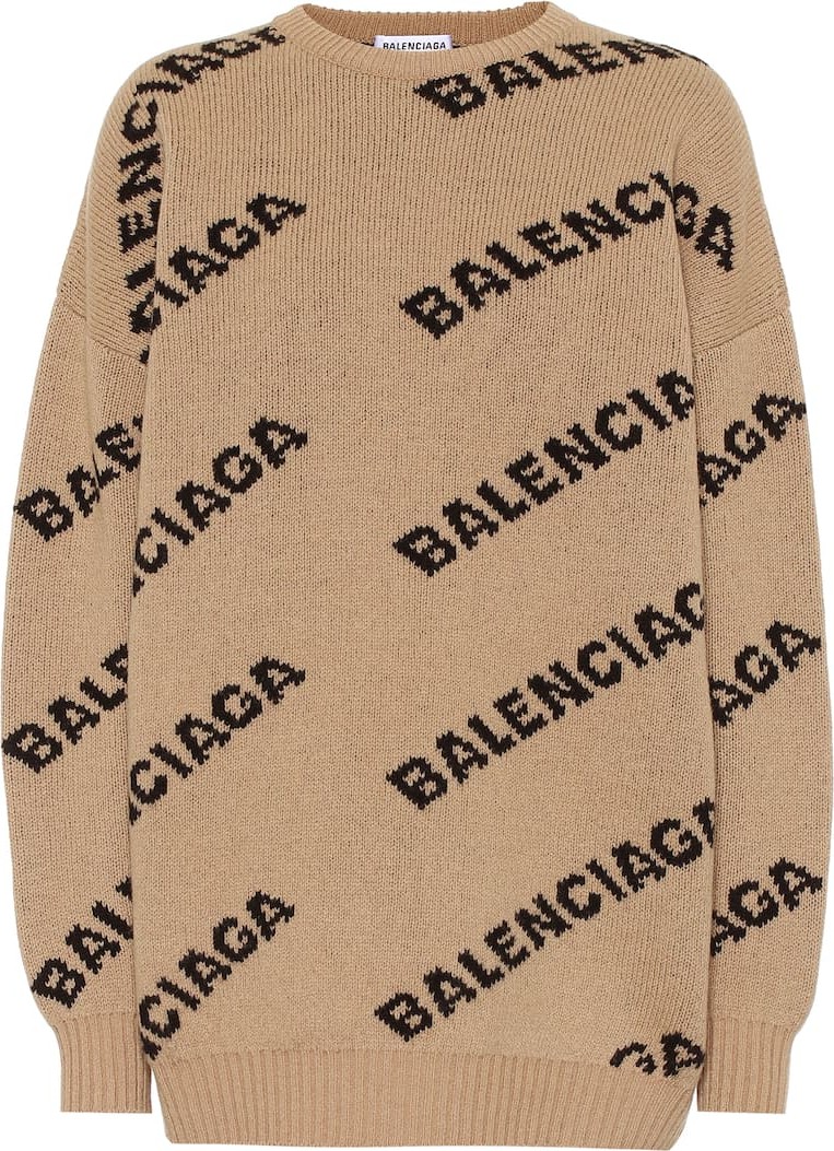 Balenciaga Allover Logo wool-blend sweater