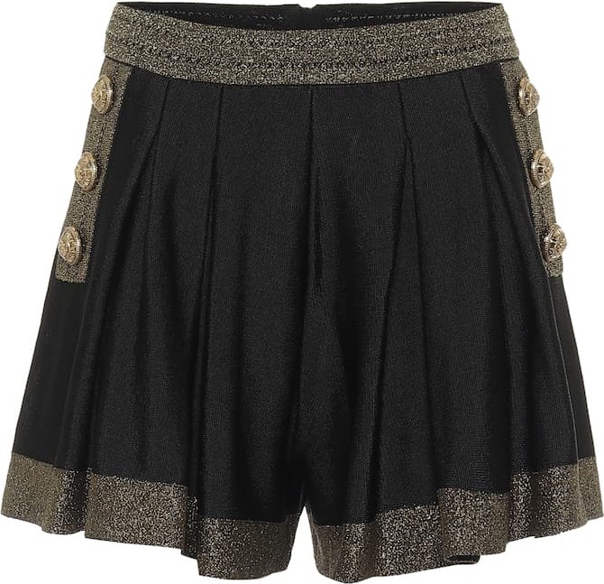 Balmain Embellished knit shorts