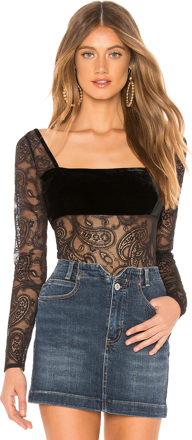 For Love & Lemons Romy Long Sleeve Bodysuit