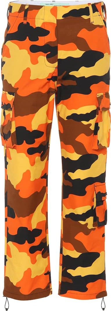 Off White Camouflage cotton wide-leg pants