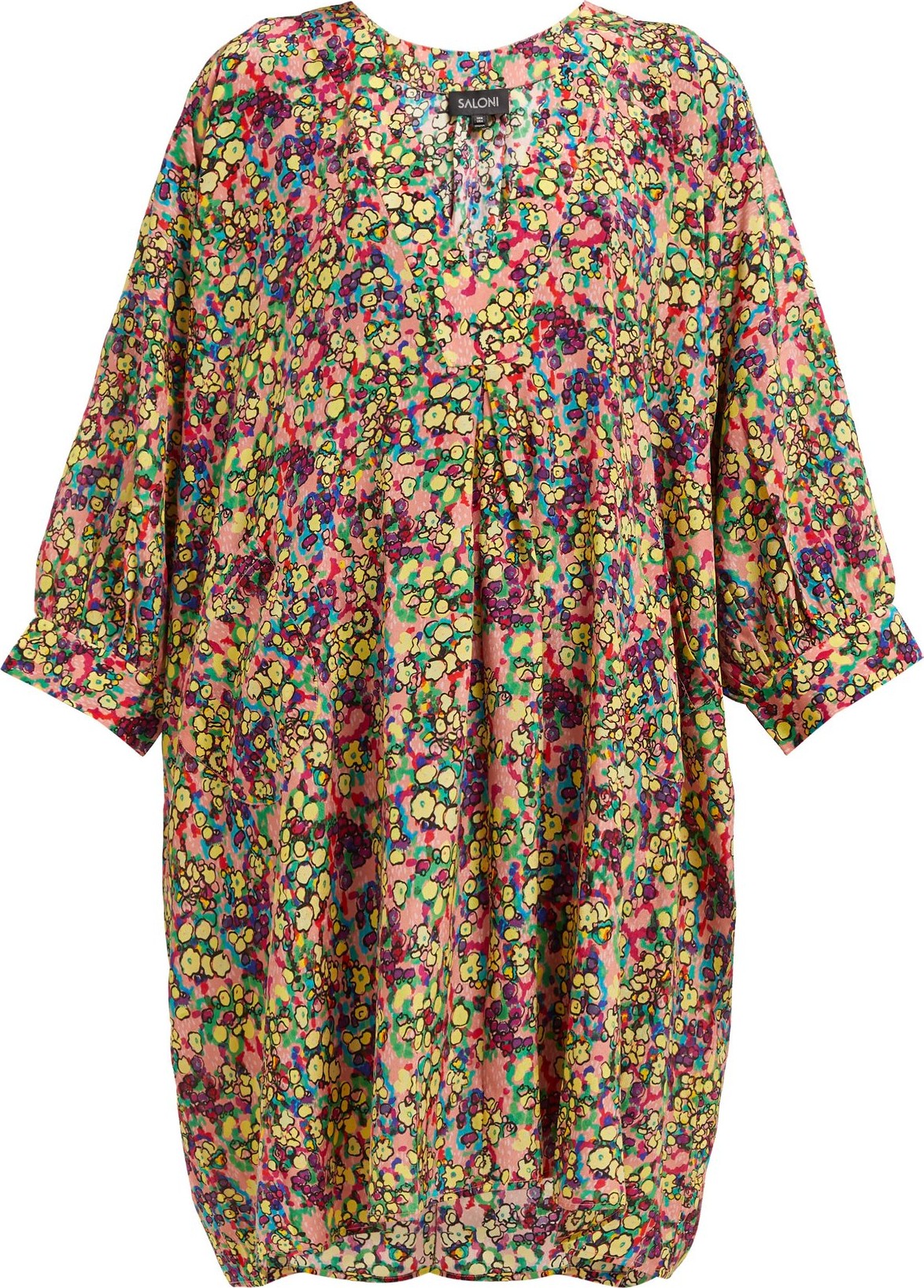Saloni Zadie crepe de Chine silk kaftan dress