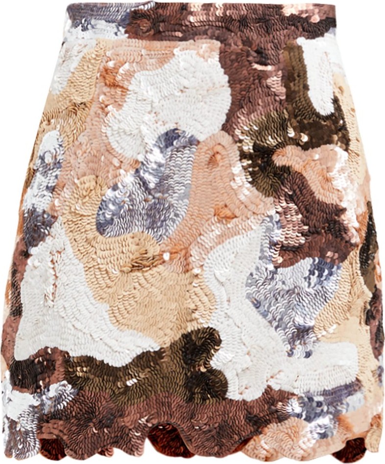 ASHISH Patchwork-effect sequinned mini skirt