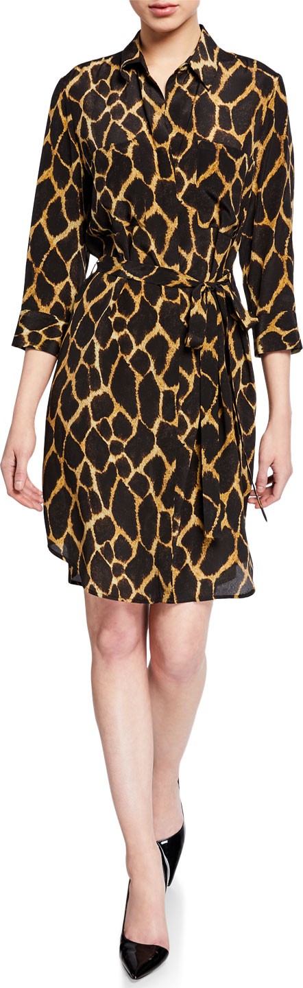 L'AGENCE Stella Printed Short Shirt Dress
